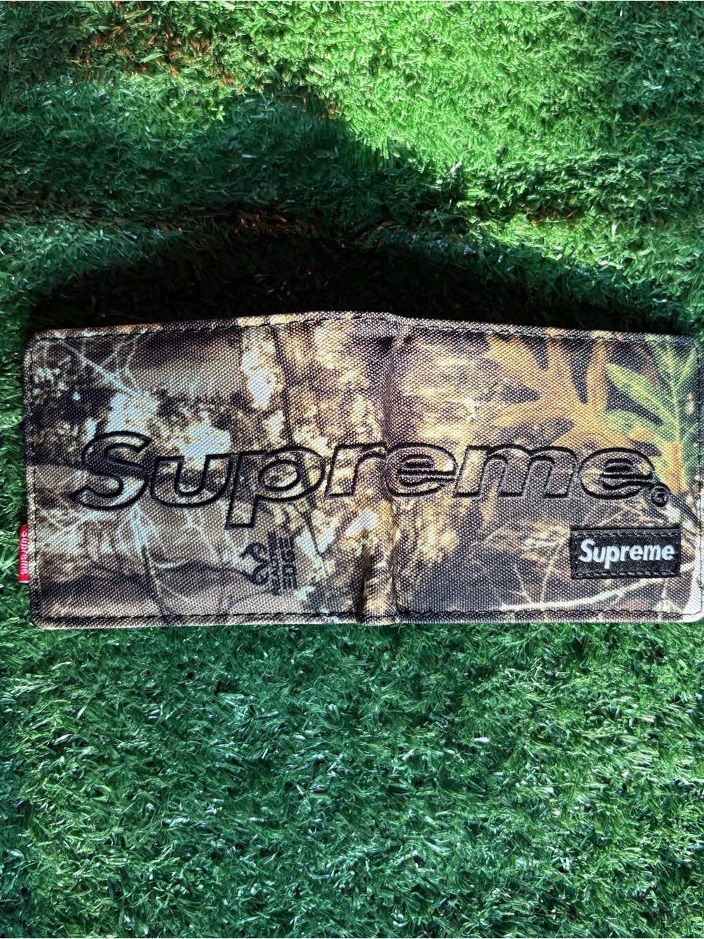 Supreme Brown Camo Bi-Fold Wallet with Embroidered Logo